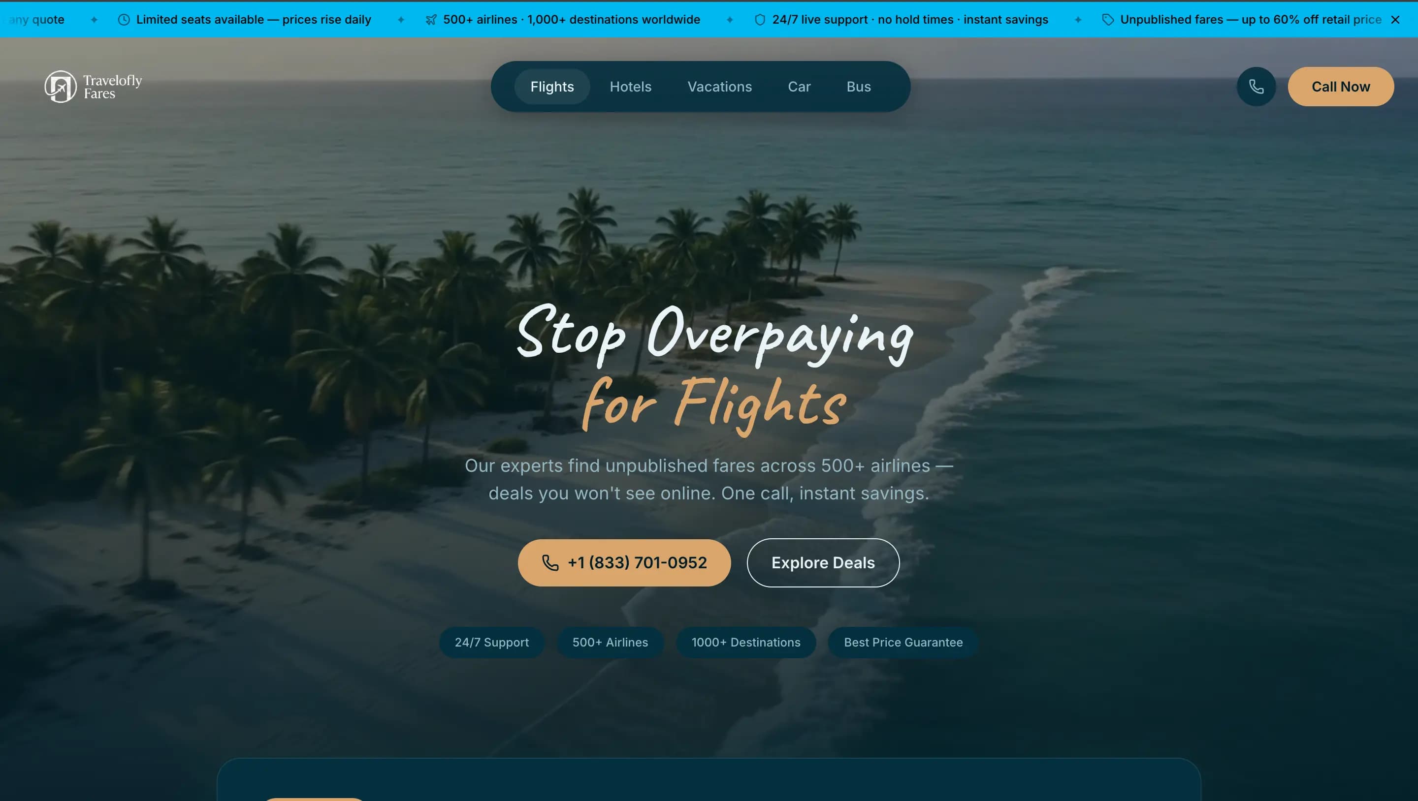 منصة TraveloFlyFares لحجز الفنادق والرحلات والسيارات من بناء صفوة ويب